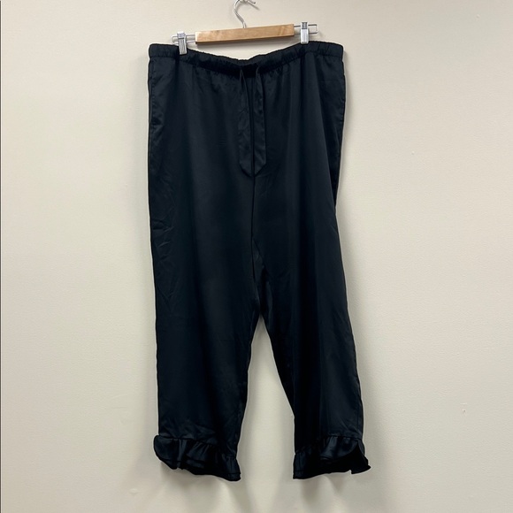 Victoria's Secret Intimates & Sleepwear Black Satin Ruffles hem women’s Pants XL - Picture 2 of 12